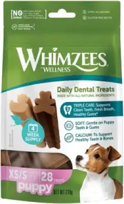 WHIMZEES Puppy Dental Dog Treats, Value Bag, Extra Small/Small (2-9Kg Puppies...