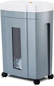 Office Shredder,Continuous Operation, 10 Sheet Feed Capacity, 32 Gallon Bin, Shred Staples/Paper Clips/Credit Cards/CD/DVDs