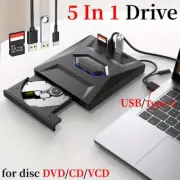External Drive USB 3.0+Type C Burner CD RW DVD ROM Reader Writer For Mac Windows