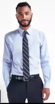 Nordstrom Mens Shop Smartcare Traditional Fit Dress Shirt Blue - 16.5/ 36-37 NWT