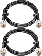 MOOKEERF RG8x Jumper Cable 3ft, 2 Pack PL259 Coax Cable 50 Ohm, UHF Male to Male Low Loss Antenna Cable for CB Radio, HAM, VHF, SWR Meter, Antenna Analyzer
