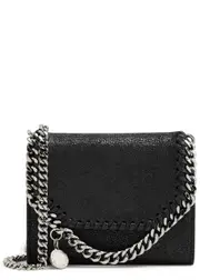 Stella Mccartney Falabella Faux Suede Wallet-on-chain - Black ONE SIZE