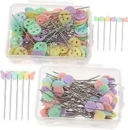 TOKIDNY 200Pcs Durable Clip Pin for Sewing and Crafting Includes Butterfly and Bow Pins for Fixing Cloths Easy to Store for Home and Travel