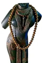 Vintage 90's Napier Gold Tone Beaded Necklace 16"L - adj - NWT RETRO old stock !