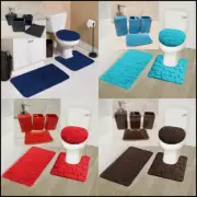 NEW 7PC SOLID BATHROOM SET RUG CONTOUR MAT TOILET LID COVER CERAMIC ACCESORIES