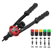 Rivet Gun Kit with 5 Mandrels（M3 M4 M5 M6 M8 ）And 5 PCS Nuts Rivet Nut Setter