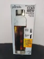 Primula Cold Brew Maker and Travel Glass Bottle Infuser 19oz Stainless Filter