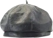 [Reberomantic] Women Faux Leather Newsboy Hats Cap 8 Panel Cabbie Visor Beret Hat Artist's hat Caps