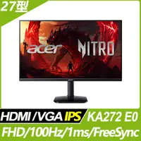 在飛比找PChome24h購物優惠-Acer KA272 E0 護眼螢幕(27型/FHD/100