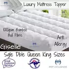 Giselle Mattress Topper 1000GSM Bamboo Fibre Pillowtop Protector