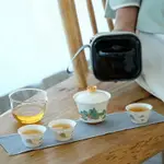 可開發票 快客杯 旅行茶具 茶壺茶具 茶具套裝 露營茶具國潮禮品陶瓷旅行茶具便攜快客杯一壺三杯羊脂玉功夫茶具印制LOGO