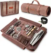 Bartender Bag Travel Bartender Kit Bag with Bar Tools | Professional 17-Piece US