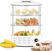 Electric Steamer Steamer，3 Tier Vegetable Steamer,900W Multi Functional Digital Food Steamer with 12L Capacity、 24H Smart Timer, Household Electric Steamer for Cooking Veg, Meat, Fish & Rice