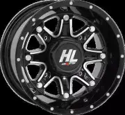 HL4 Wheel Gloss Blk Machined 12x7 4/137 4+3 10mm Can-Am Renegade 1000R 4x4 16-22