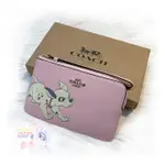 蔻馳 迪士尼 COACH 錢包 91777 DISNEY CORNER ZIP WRISTLET 錢包斑點狗粉色