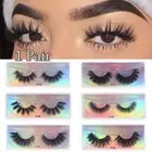 Extension Handmade Lightweight 3D Mink Hair Cross False Eyelashes Wispy Fluffy
