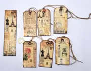 14 PC-Junk Journal-Ephemera-Handmade-Smooth Cardstock-Belly Band-Hang-Tags