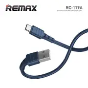 Remax Zeron Series Elastic Tpe Fast Charging Data Cable Usb To Type C Blue #RC-179a