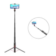 204B Professional Selfie Stick & Tripod Phone Holder Extendable Portable All In One-Black Red