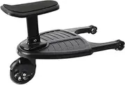 SunBlue Toddler Stroller Board with Seat - Pram & Buggy Connector for Pushchair, Jogger, Travel Pram Accessories - Easy Stand & Ride, Fits Horizontal Axis <2.5cm (Black)