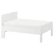 SLÄKT ext bed frame with slatted bed base, white, 91x190 cm