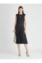 Oscar de la Renta Pleated Stretch-Wool Flannel Dress SIZE 6 RV$3490