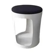 New Ottoman Seat White Steel Base Black Fabric Top Rapidline Connect 2