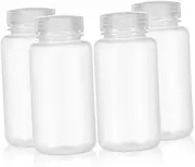 Veemoon 4Pcs Transparent Plastic Bottles with Caps Lightweight Leak Liquid Storage Containers for Travel and Laboratory Use and Heat Resistant Design