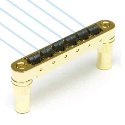 Graph Tech Ghost Resomax NV Bridge 6MM - Ghost Piezo Saddles Gold PN-8863-G0