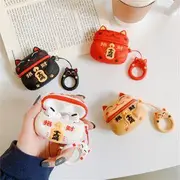 Lucky Cat Print AirPods Earphone Case Skin White - AirPods PRO