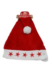 Santa Cap Hat Unisex One Size Flashing Light-Up Dress Up Christmas Stars Fun New