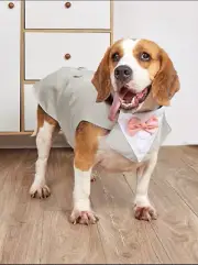 Dog Tuxedo Suit and Bandana Set,Small Medium Large Breeds Dog Wedding Attire ...