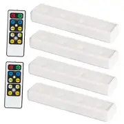 Wireless LED Under Cabinet Light with Remote Controls, Battery Powered 4-Pack