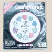 Dimensions Stamped Cross Stitch Kit Learn a Craft Home and Heart 72408 New Craft