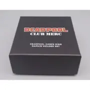 Deadpool Corps Ring Napkin Holders Club Merc Marvel Loot Crate Set of 4 in Box