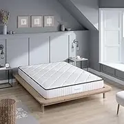Dreamz Double Mattress Knitted Fabric, 20cm Thickness, with 5-Zone Pocket Spring System, High-Density Foam,Tight Top, Medium Firm Coil Bedding, Breathable Top, 15Yrs Warranty, White