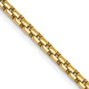 14K Yellow Gold 22 Inch 2.45mm Semi-Solid Round Box With Lobster Clasp Chain