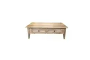 MF Oak Louvre Solid Timber 2 Drawer Coffee Table