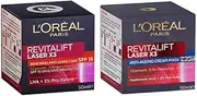 L'Oréal Paris Revitalift Laser x3, Anti-Wrinkle Skincare with Pro-Xylane, Anti-Ageing Day & Night Creams 50ml, Duo Bundle