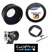 GOPRO HERO5 HERO4 BLACK WIDE ANGLE LENS +10X HD MACRO LENS ADAPTOR INCLUDED