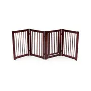 Costway 4-Panel Safety Fence Folding Puppy Gate Brown