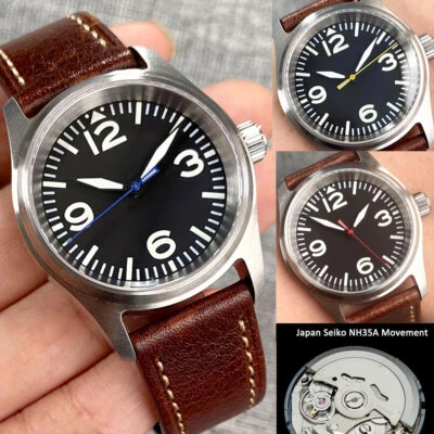 Pilot 20ATM 36mm Tandorio Black Dial Sapphire Glass NH35A Automatic Mens Watch