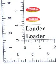 water slide decal set for Mini Tonka Loader W/TRACKING