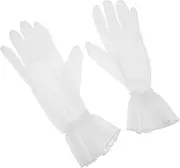 [LIFKOME] Short Vintage Wedding Gloves Mesh Tulle Bridal Accessories for Tea Party Flower Girl