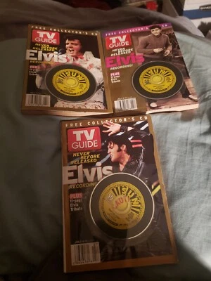 3 TV Guide Collectors W/ CD, Elvis Presley, 2004 Mint