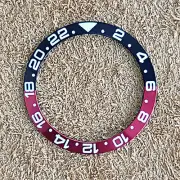 38MM GMT Watch Bezel Black Red Aluminum Bezel Blue/Green Luminous Bezel Part