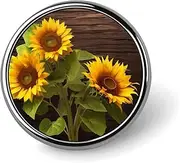[FZMVSQH] Sunflower Plant Printed Round Button Pin Badges Metal Pinback Buttons 1 Inch Pins for Hat Shirt Clothing Bags Decoration, Circular, Aluminum