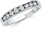 [JewelryWeb] Sterling Silver 925 CZ Simulated Diamond Ring Band Style-Ring for Women