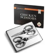 HomEquip Heavy Duty Chicken Scissors, Stainless Steel, 2 pc Set