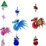 Crystal suncatcher dragon, window hanging rainbow suncatchers gifts for him her